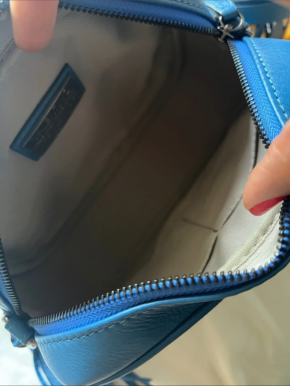Valentino By Mario Valentino Mia Embossed Leather Crossbody, Blue